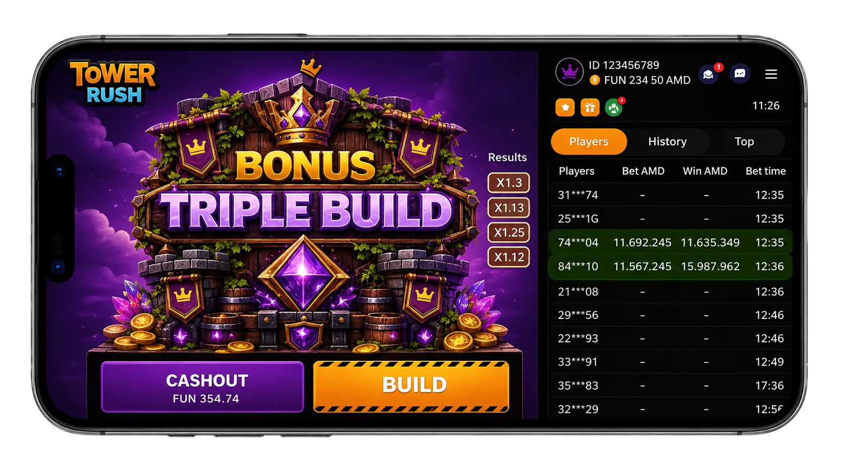 Bonusspel Tower Rush